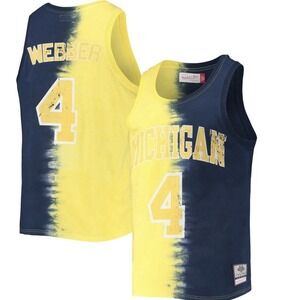 Men's Mitchell & Ness Chris Webber Navy/Maize Michigan Wolverines Big & Tall
